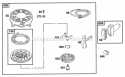 Rewind Assembly Diagram and Parts List for 12S802-0844-01  Briggs and Stratton Engine